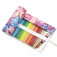 thumbnail image 2 of CAROOTU Pencil Case Canvas Roll Pouch Comestic Makeup Brush Case Pencil Curtain Bag Pattern Printed, 2 of 6