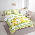 thumbnail image 3 of Erosebridal Yellow Cute Gnome Bedding Sets Twin Size,Lemon Orange Cake Comforter Sets with Sheets,Green Patchwork Plaid Bed in a Bag Twin Size, Ultra Soft Bedroom Decor,7-Piece, 3 of 6