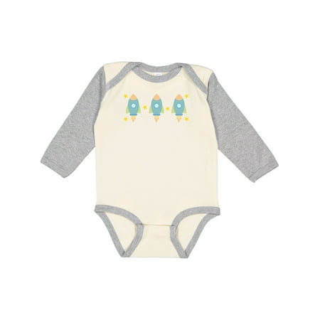 

Inktastic Space Cute Rocket Gift Baby Boy or Baby Girl Long Sleeve Bodysuit