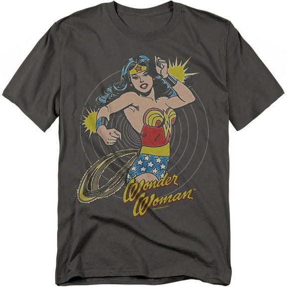 DC Comics T-Shirt Spinning Unisex Graphic Tee For Men & Women Charcoal