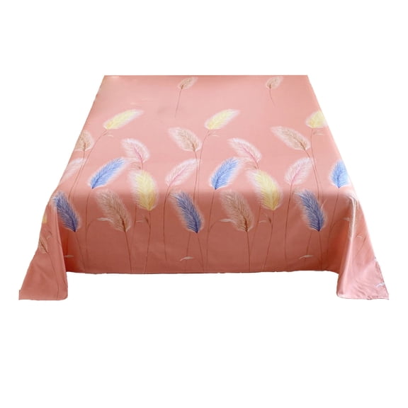 huayou Reed Floral Print Thick Flat Bed Sheet 78.74x90.55 Inch Soft Breathable Double Size Bed Linen for Bedroom Home Decoration