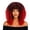 I006- Red, variant on 16 Inch Black Synthetic Wig, Stage Wig, Synthetic Wig, Hairpiece, Blonde Curly Wig Style Black Design, Full Fringe Small Pompadour Curl Hairpiece Suitable for Halloween for Girls,