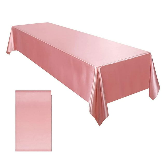 Elegant Solid Color Polyester Tablecloth, Wrinkle Resistant Rectangle Table Cover for Wedding, Christmas, Birthday Party, Home Dining & Kitchen Decor, Easy Clean Washable, Multiple Sizes & Colors