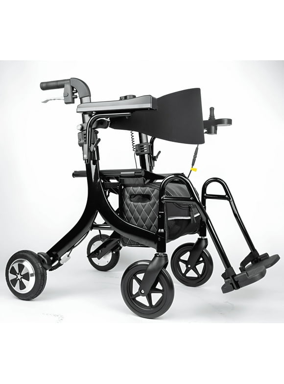 Alton Electric Walker for Seniors, Lightweight Foldable Rollator Walker with Seat, 500W220 lbs Adult Walker