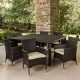 thumbnail image 3 of GDF Studio Rolando Outdoor Wicker 9 Piece Square Dining Set, Multibrown and Beige, 3 of 13
