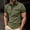 Army Green, variant on ZUBMGKTE Men's Lightweight Solid Color Button Up Short Sleeve Casual Shirt With Pocket Versatile Daily Woven Top Big & Tall S-3XL
