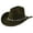 Green, variant on Valora Western Cowboy Hat with Rhinestone Embellishments Curved Brim Fedora for Men Women Bohemian Style Fashion Accessory Casual Travel Party Green