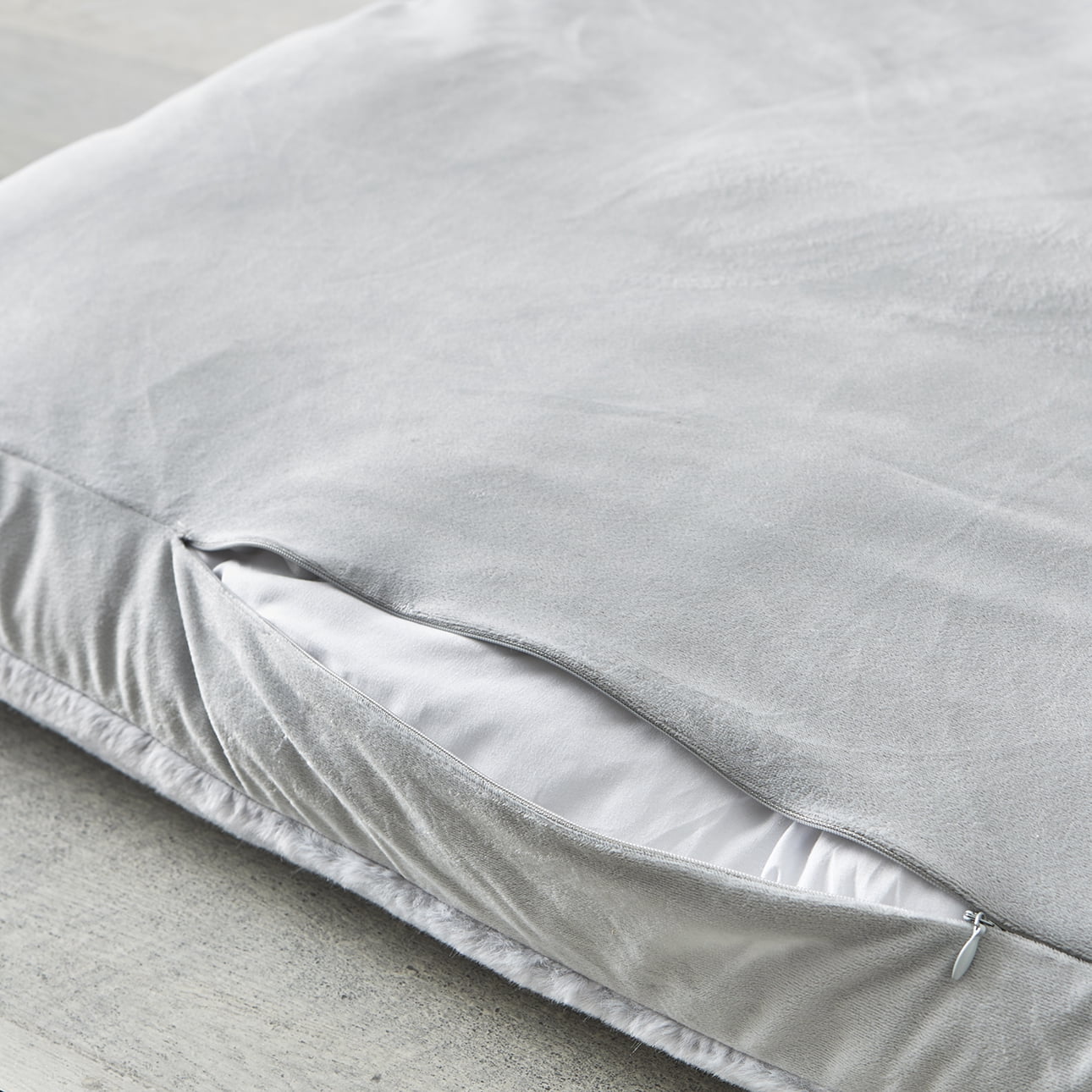 Better Homes & Gardens 75" x 33" Traditional Gray Polyester Floor Pillow