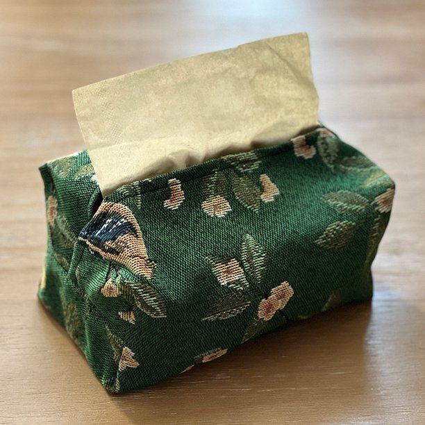 Nvzi Caja de pañuelos, dispensador de toallas de papel de tela, caja de almacenamiento de servilletas de tela de alta calidad, bolsa para pañuelos, fácil de usar, para cocina y baño (verde).