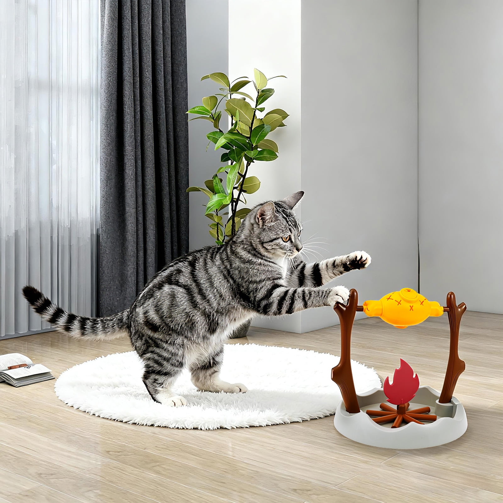 Cat Treat Dispensing Slow Feeder with 3 Dispensing Holes Interactive Cat Treat Dispenser Toy Enrichment Interactive Stimulation Toy for Kitten