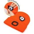 thumbnail image 5 of Viworld Knitted Beanie Hat With 4 LED Flashlight Winter Hat USB Rechargeable Headlamp Cap for Hunting Camping Unisex (Orange), 5 of 9