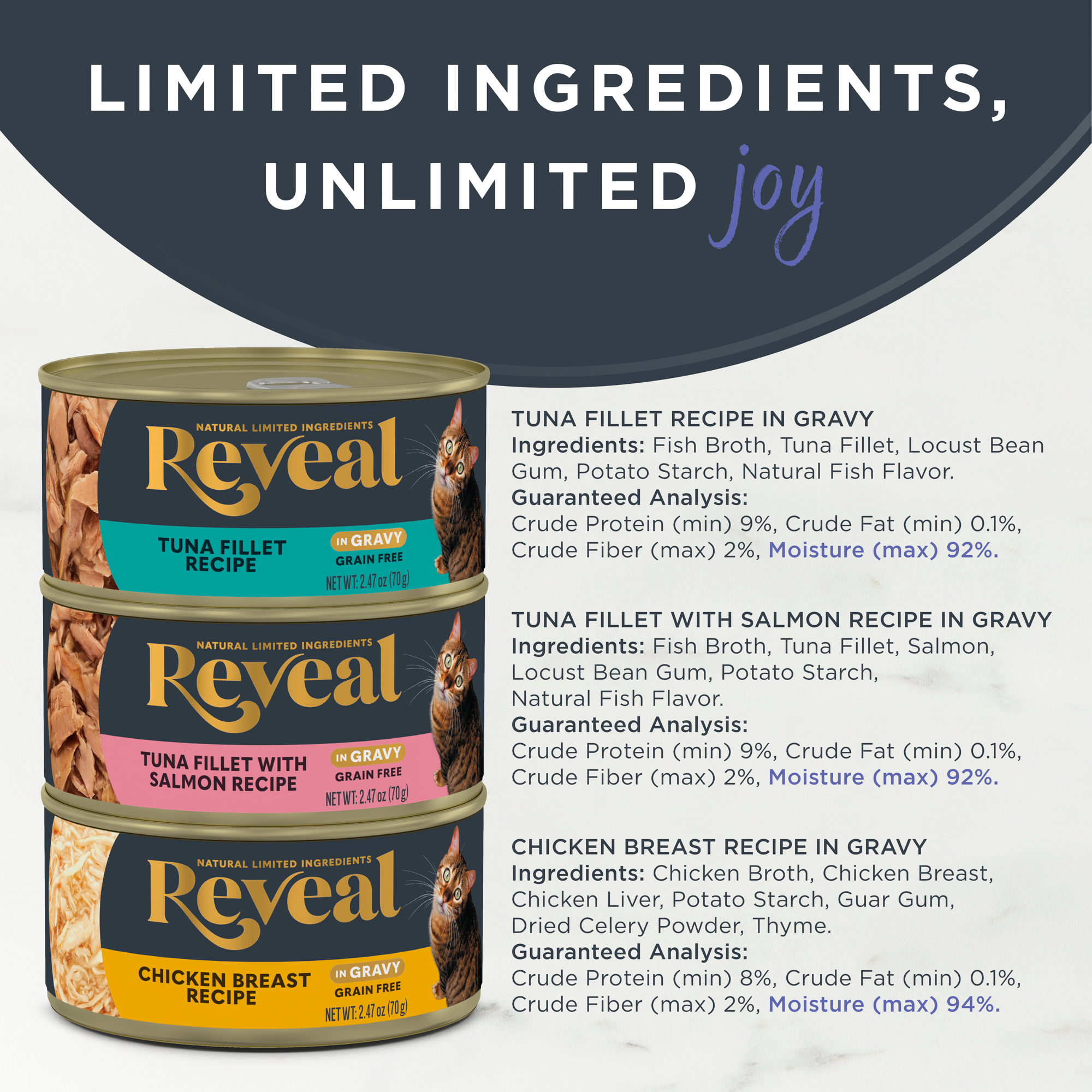 Reveal Natural Wet Cat Food, Fish and Chicken Variety Pack photo 2