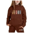 thumbnail image 4 of KidS Boys Jesus Loves You Hooded Sweatshirts Long Sleeve Warm Graphic Hoodies Oversize Pullover Sweatpants 2 Pcs Fall Winter Clothes Boys Hoodies 5-6 Years Cute&nbsp;Boys Girls&nbsp;Clothing, 4 of 6