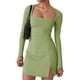 thumbnail image 1 of Square Neck Bodice Dress Green S, 1 of 5