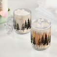 thumbnail image 2 of Yayeee 4 Pack Qtip Holder Bathroom Cotton Swab Canister with Lid Clear Dispenser Set, Hand Drawn Christmas Trees, 2 of 6