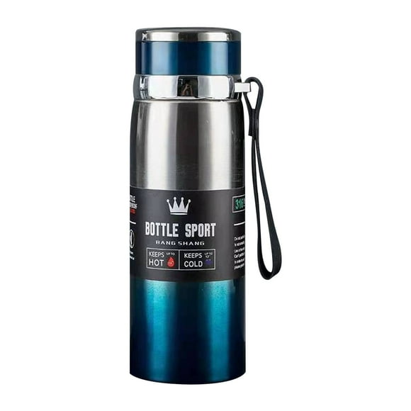 Water Bottles with Portable Lid, BPA Free, Hydro Insulated Thermal Flask for Hot or Cold Drinks 800ml Stainless Steel Metal Reusable Water Bottle for Kids, Adults,Sky Blue