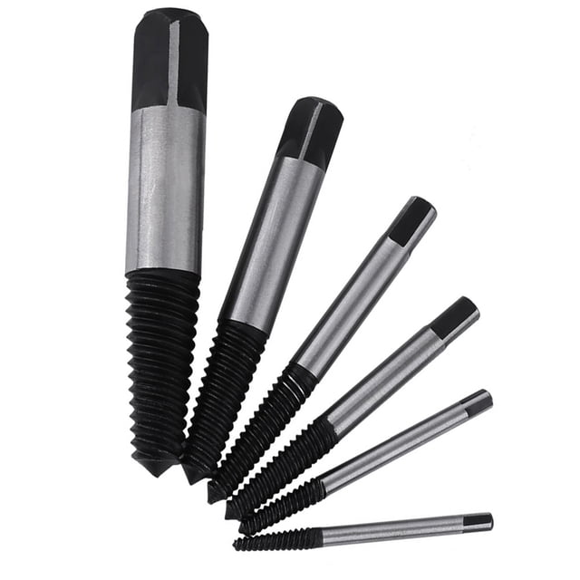 Juego práctico de 6 extractores de tornillos dañados HSS para el hogar