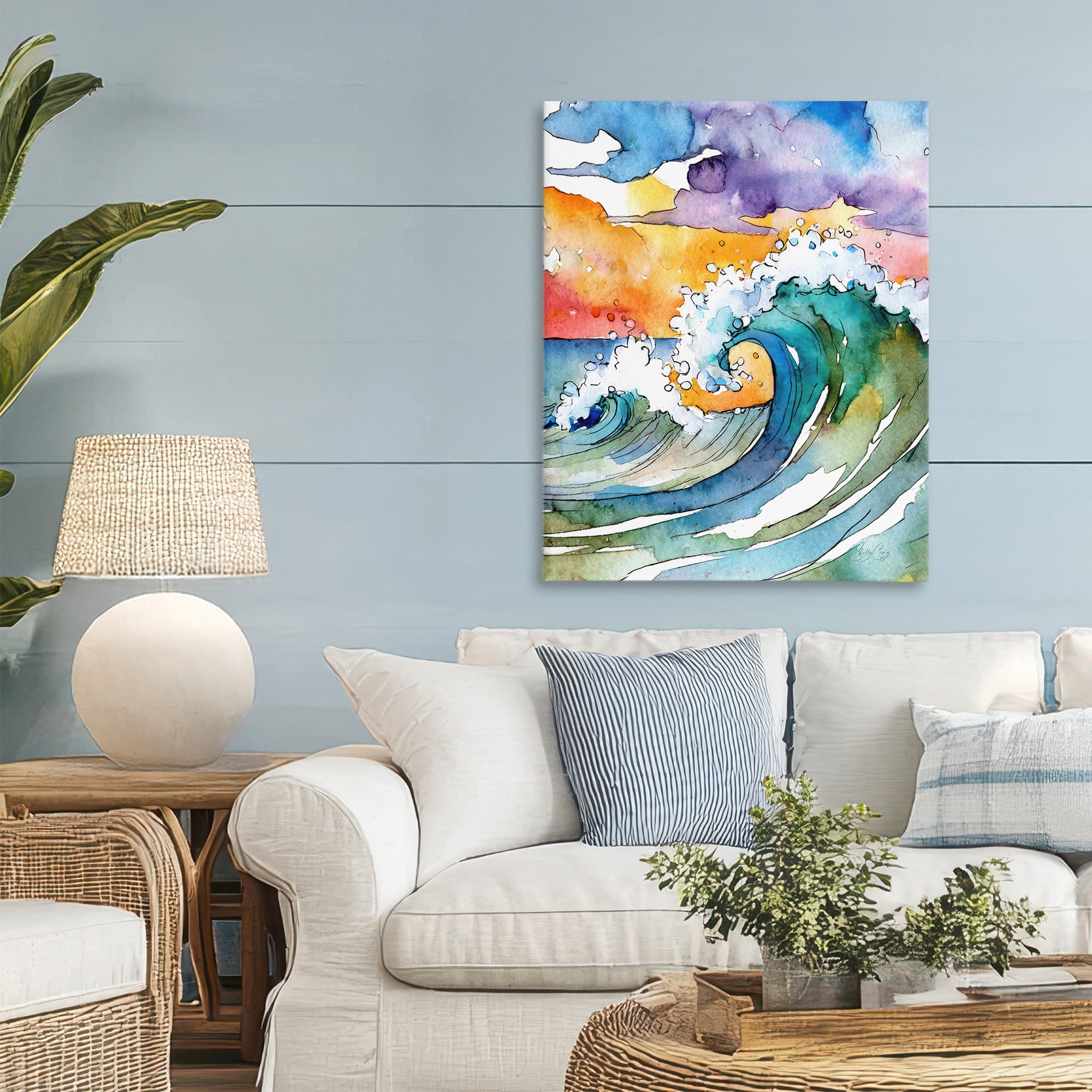 Stupell Industries Vibrant Sunrise Surf Canvas Wall Art, design by Shelly Craig