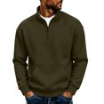 thumbnail image 2 of qafoshin Mens 1/4 Zip Pullover Sweatshirt Fall Winter Stand Collar Long Sleeve Shirts Trendy Casual Solid Color Pullover Tops with Pocket, 2 of 6