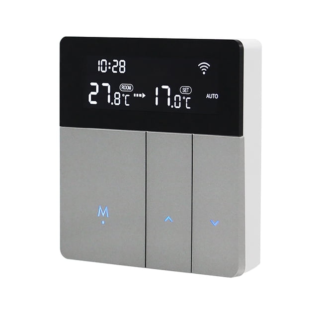 i8HGB Tuya Thermostat Intelligent Wi-Fi avec Réglage Automatique de la Luminosité du Rétroéclairage en modes Maison/absent, Télécommande via Application mobile et Commande Vocale compatible avec Alexa et Google Home.