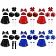 thumbnail image 4 of Disfraz de animadora para niños, uniforme de baile, traje de animadora, top corto sin mangas con lentejuelas, falda con calcetines, conjunto de ropa de baile para niñas de la escuela, 4 of 5
