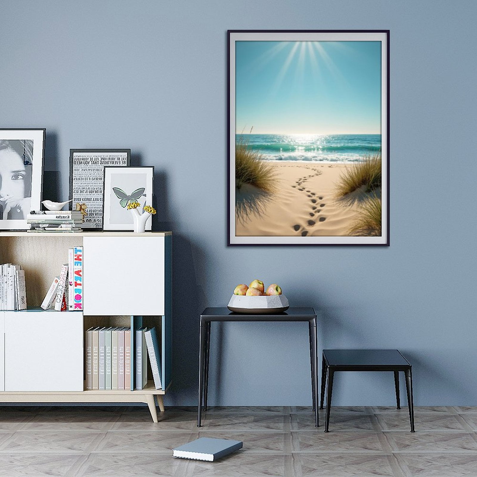 Diamond Art Kits for Adults - 5d Sunny Beach Path Ocean Waves Diamond Painting for Adults, Diamond Art for Adults Beginners, Diamond Painting Kits for Adults for Home Wall Decor