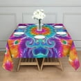 thumbnail image 3 of Colorful Rainbow Tie Dye Spiral Pattern Square Tablecloth,Waterproof Square Table Cover,Wipeable Spillproof Washable Table Cover for Home Kitchen Party Decor 42"X42"(107x107cm), 3 of 6