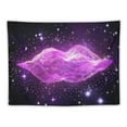 thumbnail image 5 of COMIO Women Lips Tapestry 3D Cool Black Purple Shiny Purple Women Lips Tapestry Wall Hanging for Girls Woman Bedroom Living Room Dorm Decor 40x30 Inch, 5 of 7