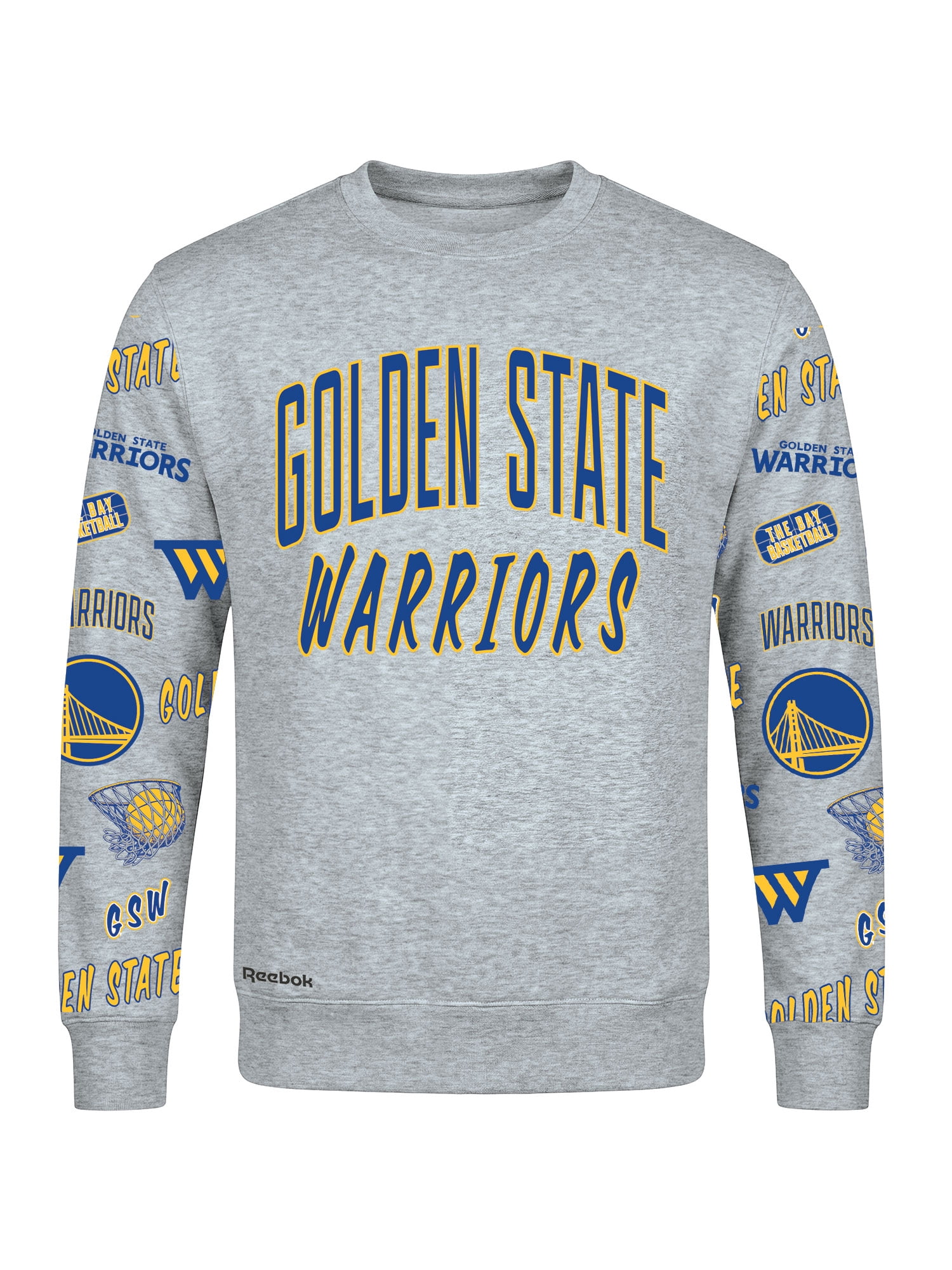 Golden State Warriors Reebok Adult Gray Crew Neck Sweatshirt