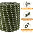 thumbnail image 5 of Double Braided Arborist Rigging Rope - 1/2 in X 100 ft 48 Strands Outdoor Pulling Heavy Duty Polyester Bull Rope for Swing Tree Work Camping Rescue Hiking - Army Green, 5 of 11