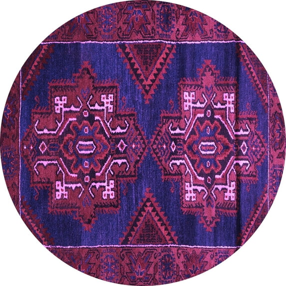 Ahgly Company Indoor Round Persian Purple Traditional Area Rugs, 8' Round