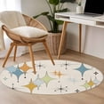 thumbnail image 4 of Small Round Rug 3Ft Washable Non-Slip, Blue Yellow Diamond Circle Area Rugs for Living Room Bedroom, Modern Geometric Middle Century Beige Indoor Floor Mats Carpet Runner for Home Decor, 4 of 8