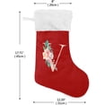 thumbnail image 2 of Red Christmas Stockings Custom V Christmas Presonalized Large Stocking Sock, Set of 1 Xmas Party Winter Decor Candy Bag Family Holiday Gift, 17.7 Inch, 2 of 7
