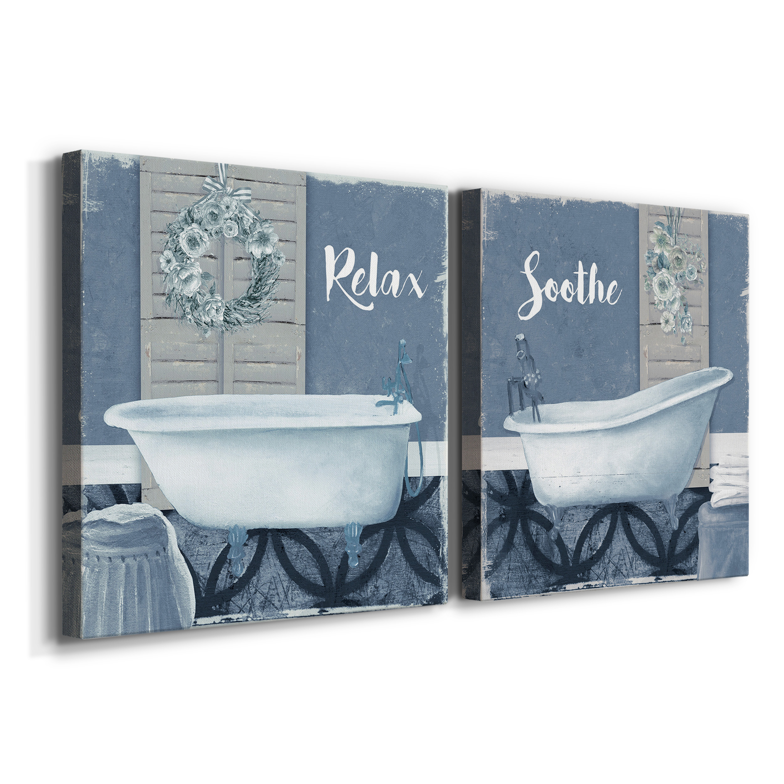 Relax - Premium Gallery Wrapped Canvas - Ready to Hang Set of 2 - 32 x 32 Each