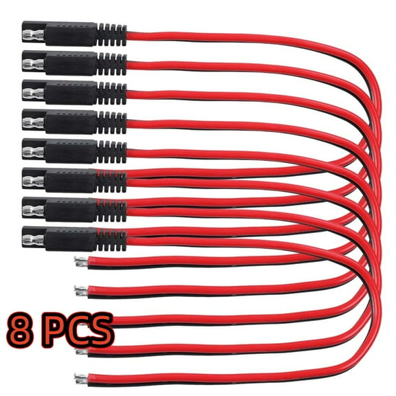 8-Pack 2-Pin Quick Disconnect Connectors, 12-inch 14 AWG Wire, Weather-proof & Insulated 