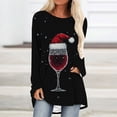 thumbnail image 3 of Christmas Shirt Womens Casual Long Sleeve Funny Xmas Glass Cup Printed Oversized Crewneck Loose Christmas Pullover, 3 of 3