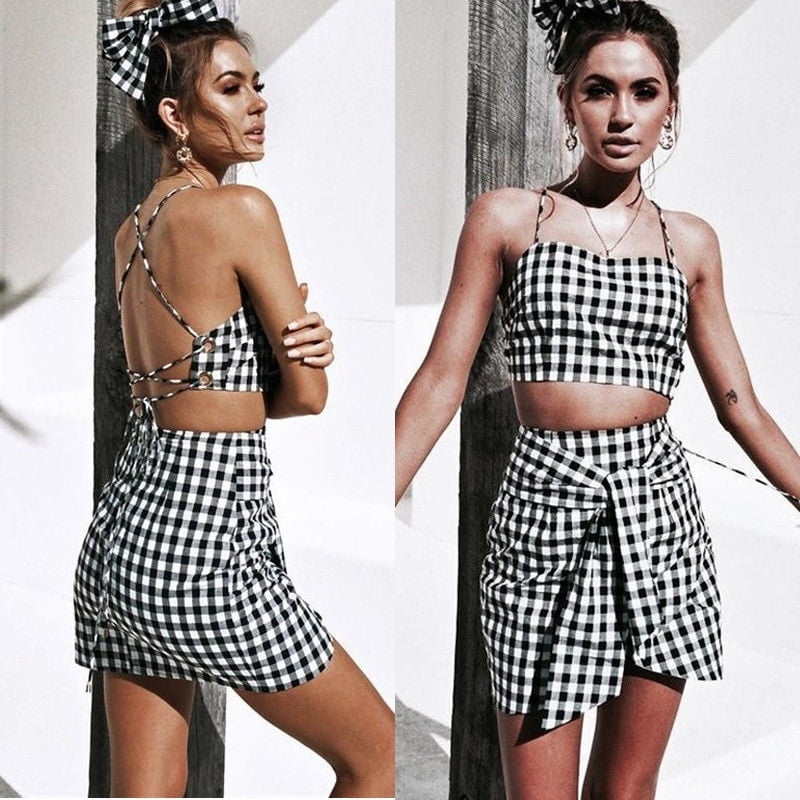 2 piece crop top dress