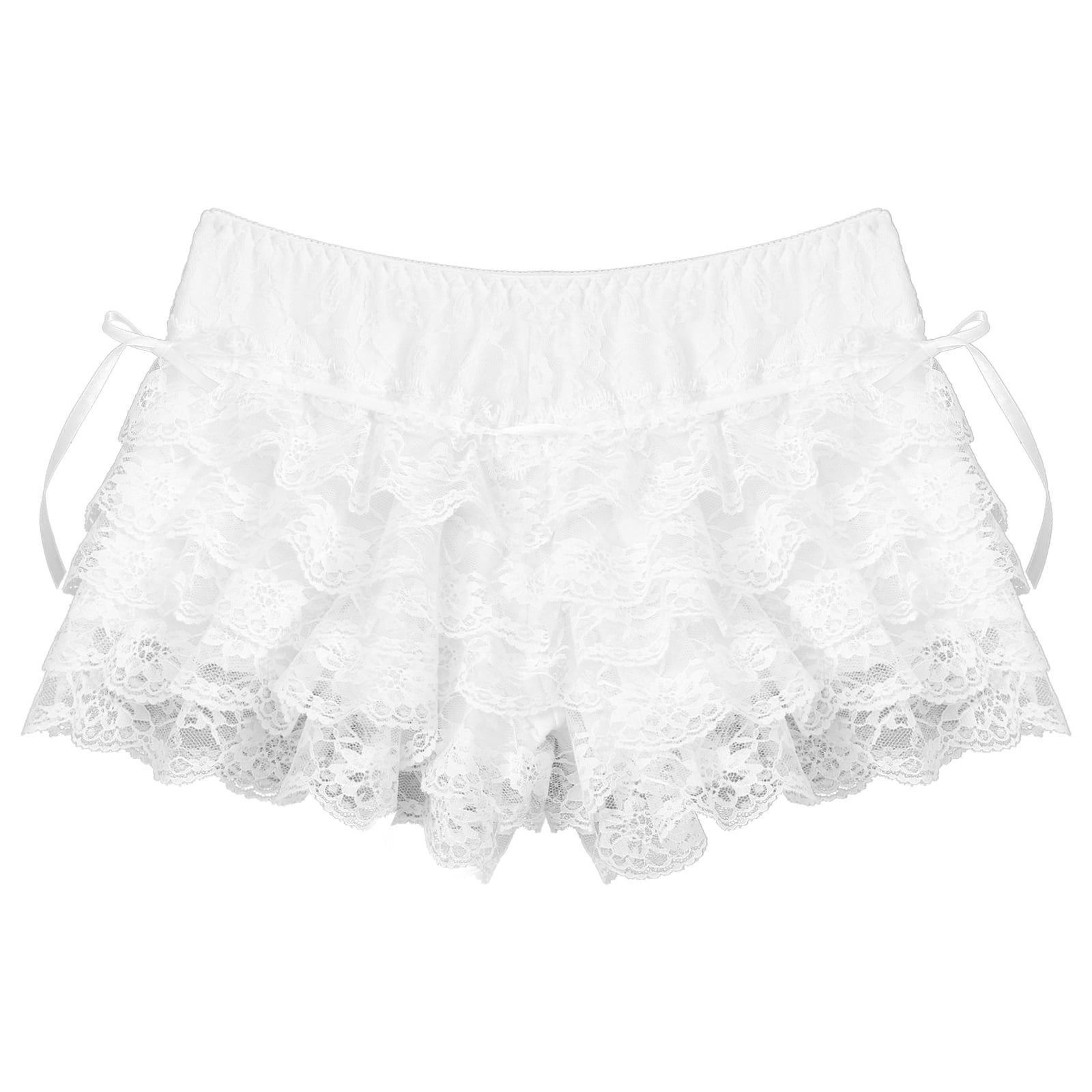 Fashion (A-white)Summer Seamless Underwear Safety Shorts Women's Safety  Pants Lace Hollow Out Cute Ladies Shorts Panties Ruffle High Waist Shorts  JIN @ Best Price Online