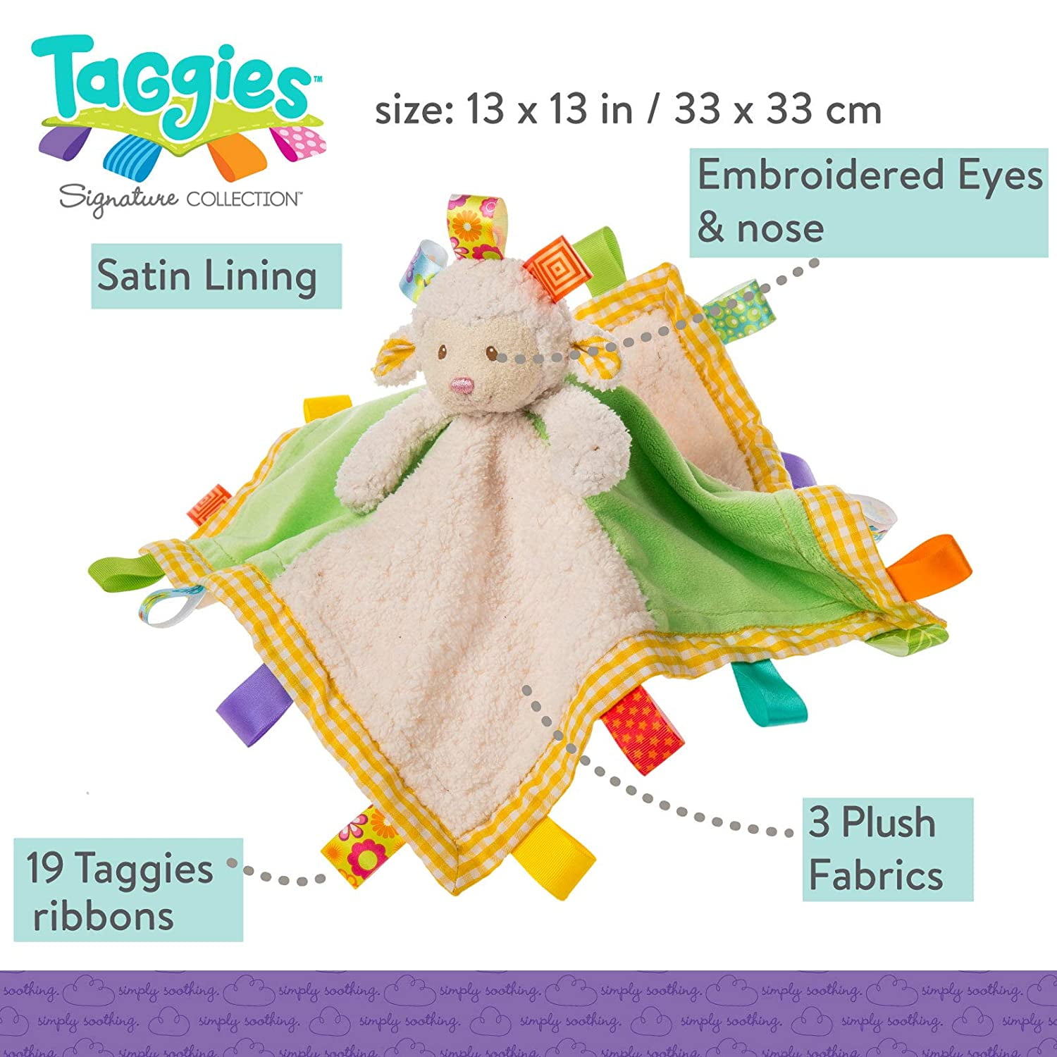 Sherbet Lamb Blanket Taggies - Baby Stuffed Animal by Mary Meyer (40035)