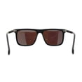 thumbnail image 2 of Mens No Glare Polarized Flat Top Horn Rim Rectangle Sunglasses Matte Black Blue Mirror, 2 of 4