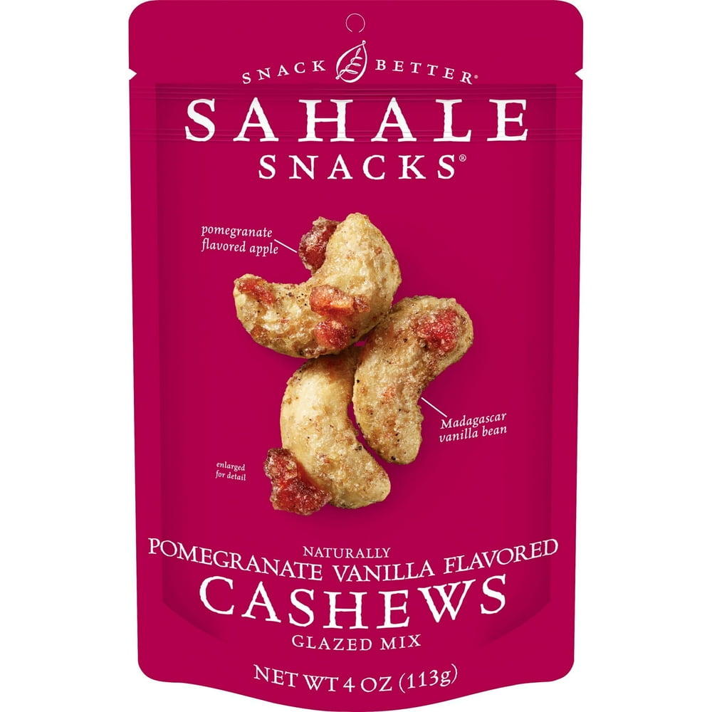 Sahale Snacks Pomegranate Vanilla Flavored Cashews Glazed Mix, 4 Ounces