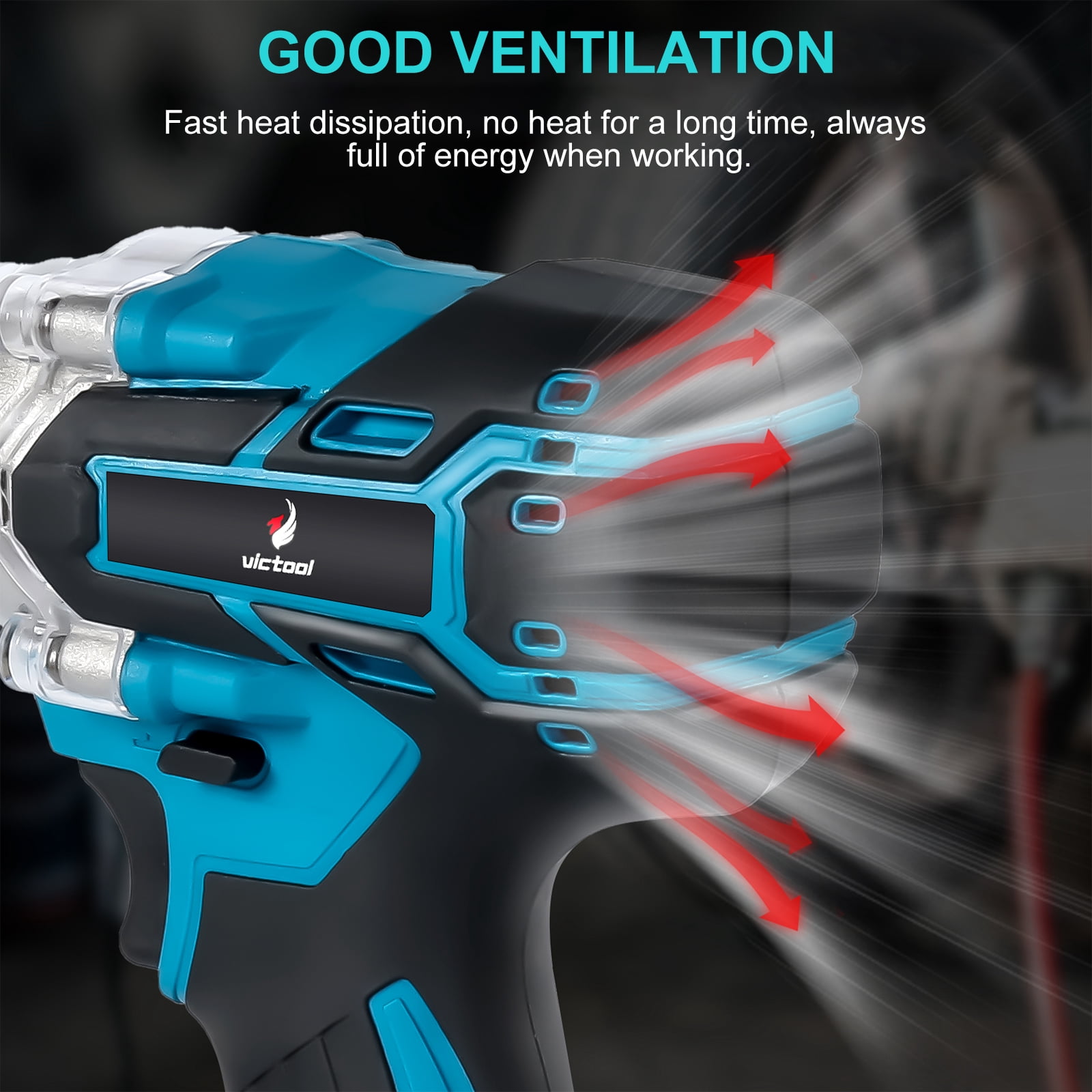 Victool 21V Brushless Impact Wrench Cordless Electric Screwdriver Rechargeable Drill Driver US Plug