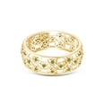 thumbnail image 3 of AFFY Round Simulated Peridot Hollowing Flower Ring for Women 14K Yellow Gold over Silver-12.5, 3 of 5