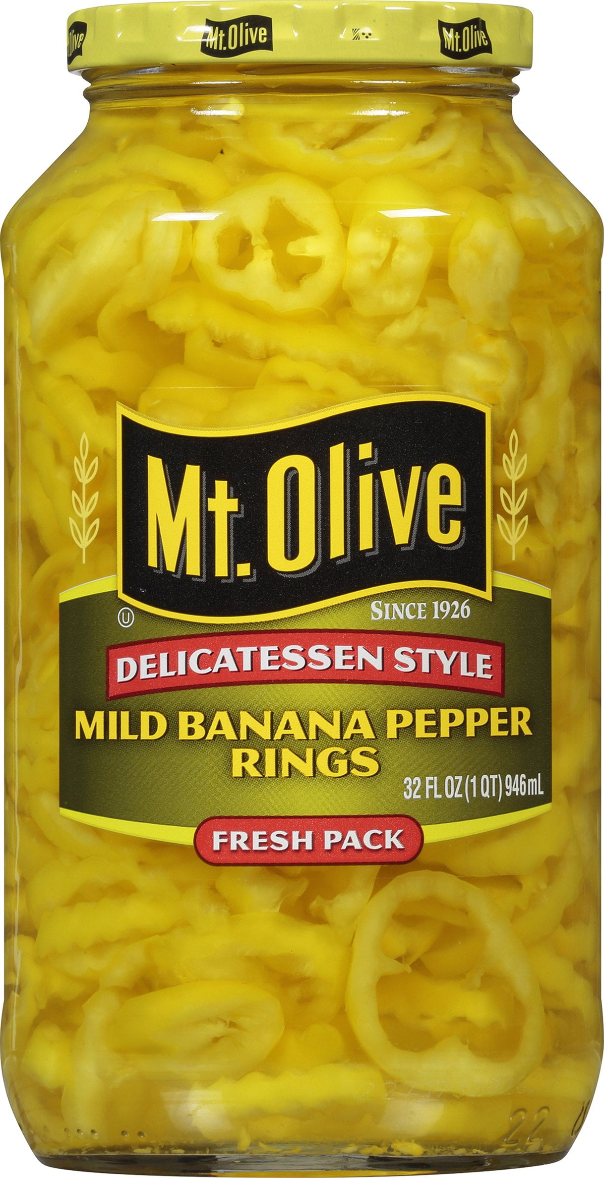 Mt. Olive Delicatessen Style Mild Banana Pepper Rings, 32 fl oz Jar