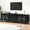 Black, variant on Graceful Tv Cabinet For 78" Tvs: White, Arch Doors, Solid Wood Legs, Adjustable Shelves, Elegant Look Stand Design, Atmosphere