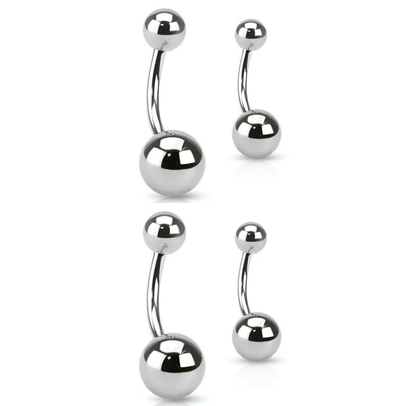 DESIGNICE 4Pcs Belly Button Ring,Stainless Steel Clip on Belly Button Rings,1.25g Belly Piercing