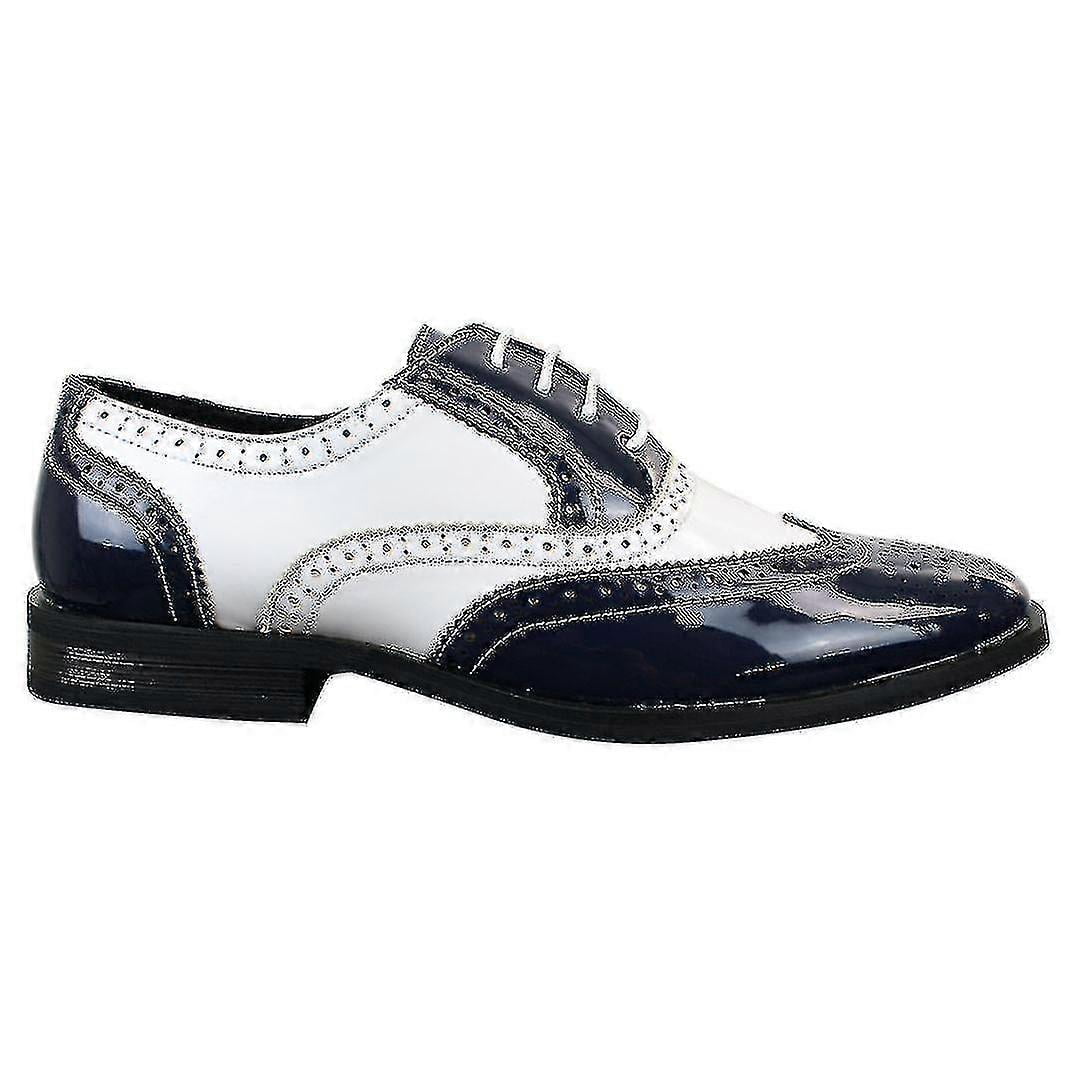 Men's Lace Patent Brogues Shoes Gatsby Classic 1920's Shiny