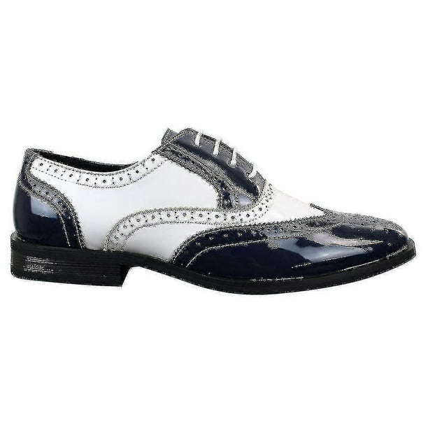 Men's Lace Patent Brogues Shoes Gatsby Classic 1920's Shiny