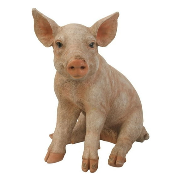 Hi-Line Gifts Sitting Pig Outdoor Garden Statue - 18"