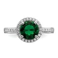thumbnail image 4 of Sterling Silver White & Green CZ Rhodium Ring, 4 of 5